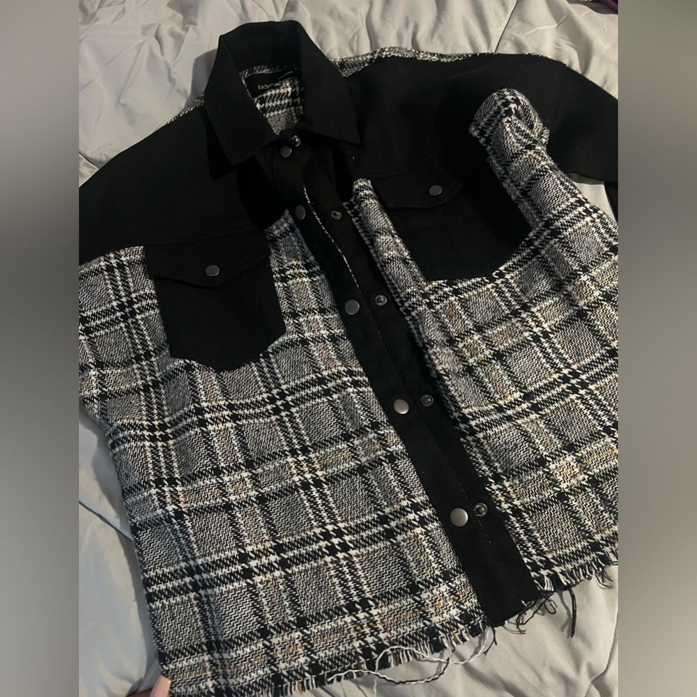 Twill Black and Gray Women's Jacket